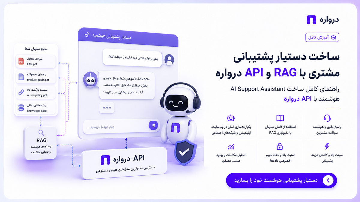 ساخت دستیار پشتیبانی مشتری با RAG و API درواره؛ راهنمای کامل ساخت AI Support Assistant