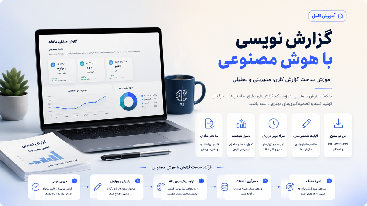گزارش‌نویسی با هوش مصنوعی؛ آموزش ساخت گزارش کاری، مدیریتی و تحلیلی