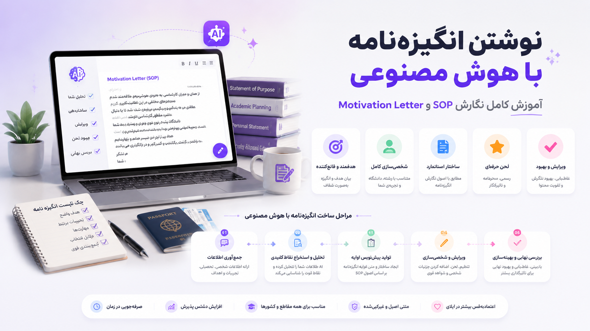 نوشتن انگیزه‌نامه با هوش مصنوعی؛ آموزش کامل SOP و Motivation Letter