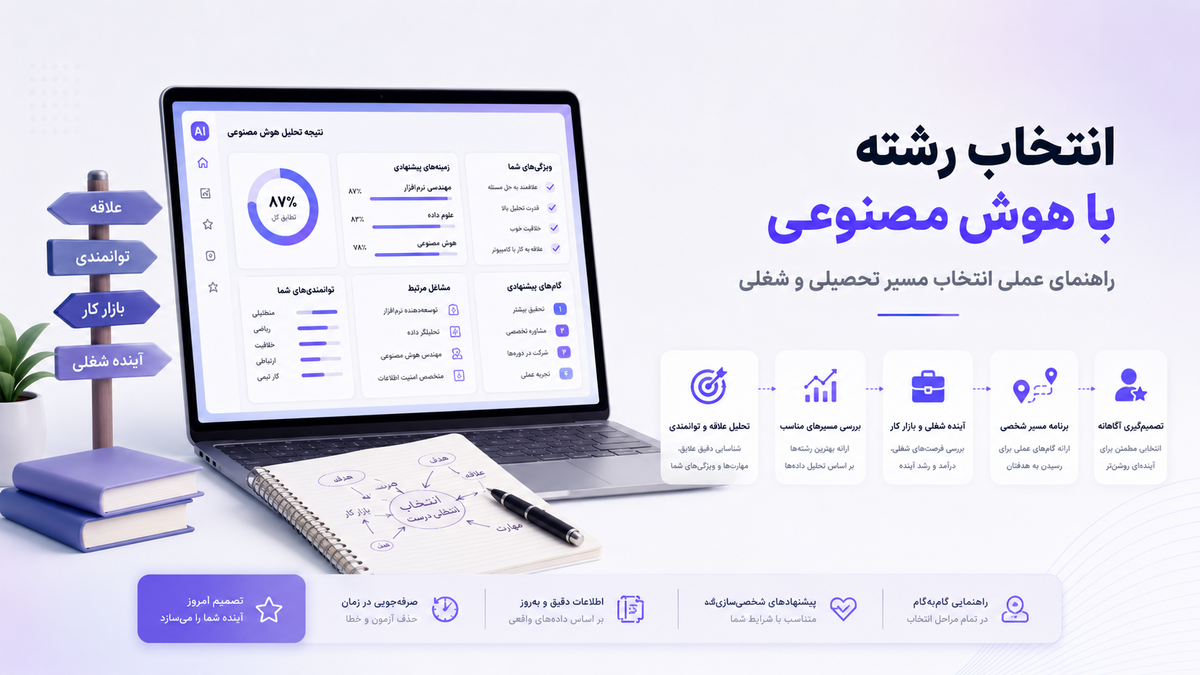 انتخاب رشته با هوش مصنوعی؛ راهنمای عملی انتخاب مسیر تحصیلی و شغلی
