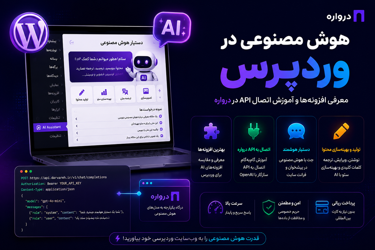 هوش مصنوعی در وردپرس؛ معرفی افزونه‌ها و آموزش اتصال API درواره