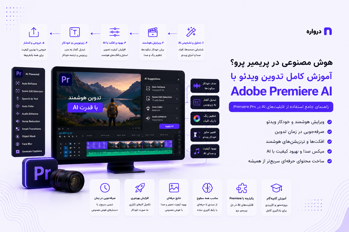 هوش مصنوعی در پریمیر پرو؛ آموزش کامل تدوین ویدئو با Adobe Premiere AI