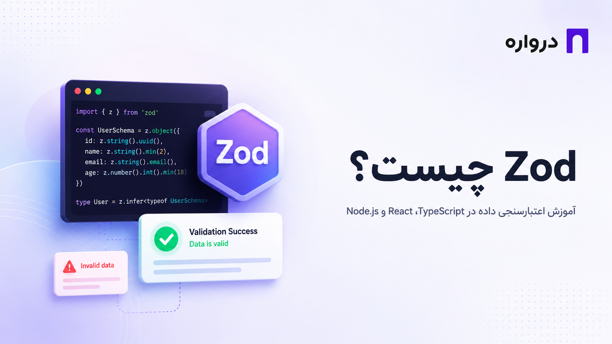 Zod چیست؟ آموزش کامل اعتبارسنجی داده در TypeScript، React و Node.js