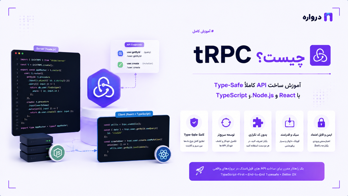 tRPC چیست؟ آموزش ساخت API کاملاً Type-Safe با TypeScript، Node.js و React