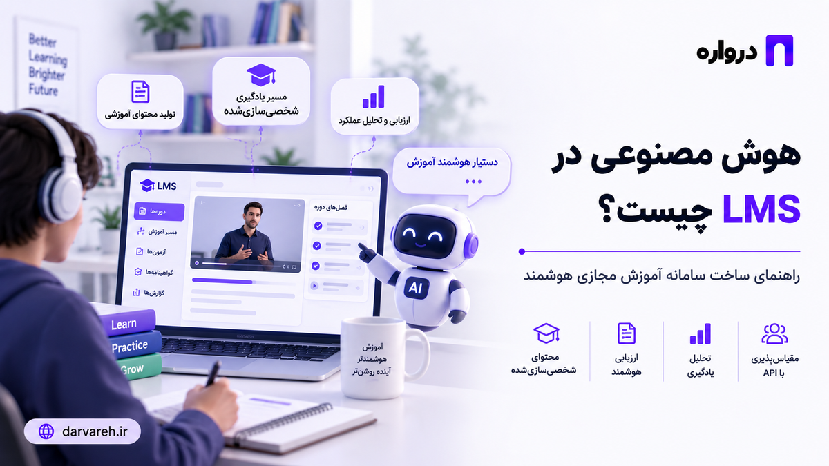 هوش مصنوعی در LMS چیست؟ راهنمای ساخت سامانه آموزش مجازی هوشمند