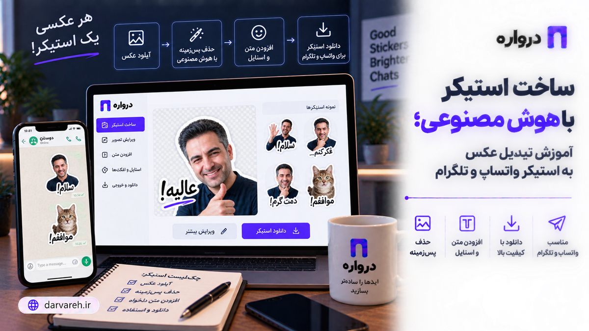 ساخت استیکر با هوش مصنوعی؛ آموزش تبدیل عکس به استیکر واتساپ و تلگرام