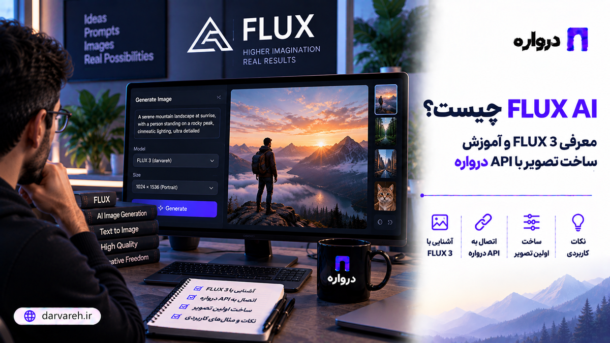FLUX AI چیست؟ معرفی FLUX 3 و آموزش ساخت تصویر با API درواره