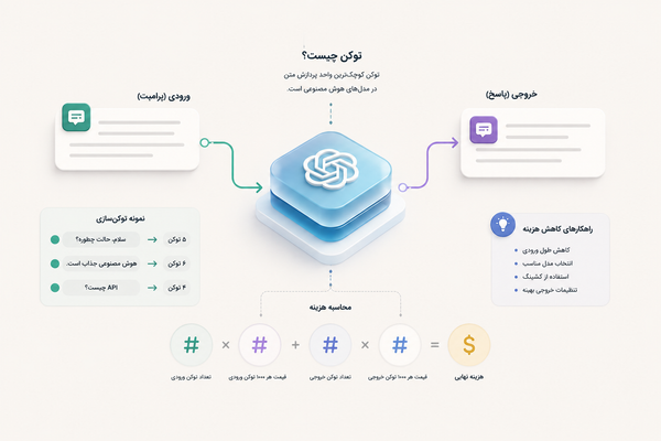 توکن در API هوش مصنوعی چیست؟ راهنمای جامع Token در مدل‌های هوش مصنوعی و نحوۀ محاسبۀ هزینه