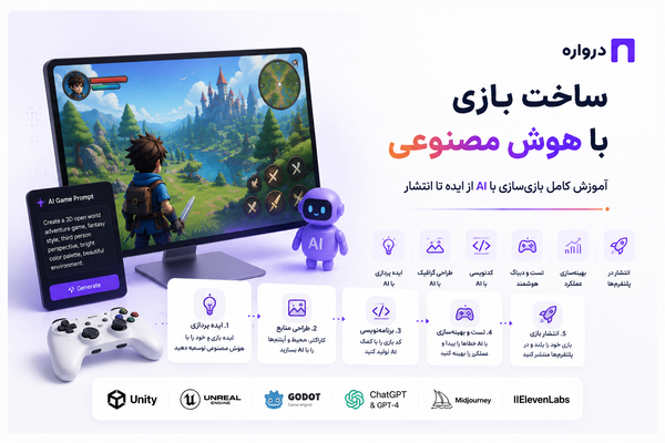 ساخت بازی با هوش مصنوعی؛ آموزش کامل بازی‌سازی با AI از ایده تا انتشار