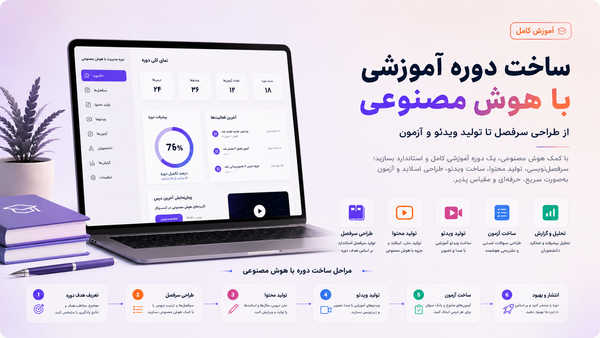 ساخت دوره آموزشی با هوش مصنوعی؛ از طراحی سرفصل تا تولید ویدئو و آزمون