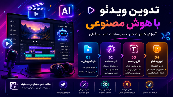تدوین ویدئو با هوش مصنوعی؛ آموزش کامل ادیت ویدیو و ساخت کلیپ حرفه‌ای