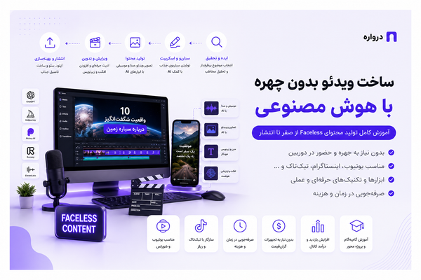 ساخت ویدئو بدون چهره با هوش مصنوعی؛ آموزش کامل تولید محتوای Faceless