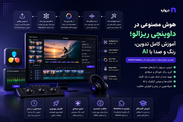هوش مصنوعی در داوینچی ریزالو؛ آموزش کامل تدوین، رنگ و صدا با AI