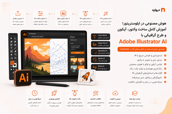 هوش مصنوعی در ایلوستریتور؛ آموزش کامل ساخت وکتور، آیکون و طرح گرافیکی با Adobe Illustrator AI