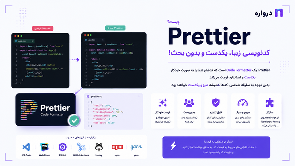 Prettier چیست؟ آموزش کامل Prettier در JavaScript، React و TypeScript