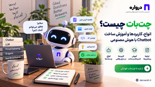 چت‌بات هوش مصنوعی فارسی در حال پاسخ‌گویی خودکار به کاربران سایت