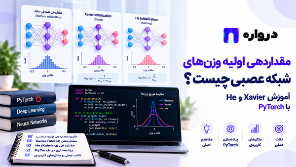 مقداردهی اولیه وزن‌های شبکه عصبی چیست؟ آموزش Xavier و He باPyTorch